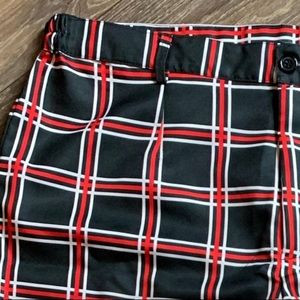 Boutique Black Red & White Plaid Dress Pants